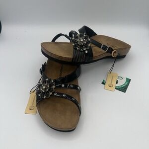New Eurowellness balance sandal, womens size 9 /40  Gweneth‎ Black leather